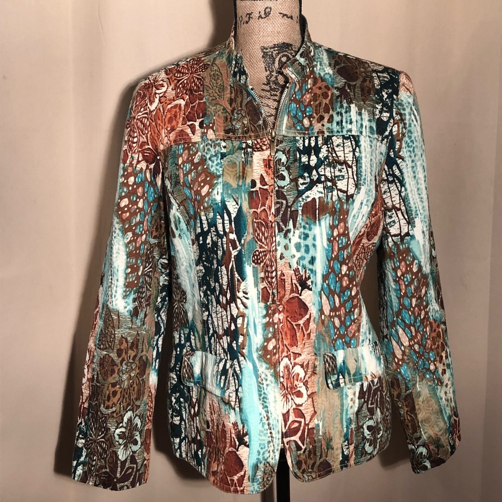Alfred Dunner Flower Animal Print Jacket